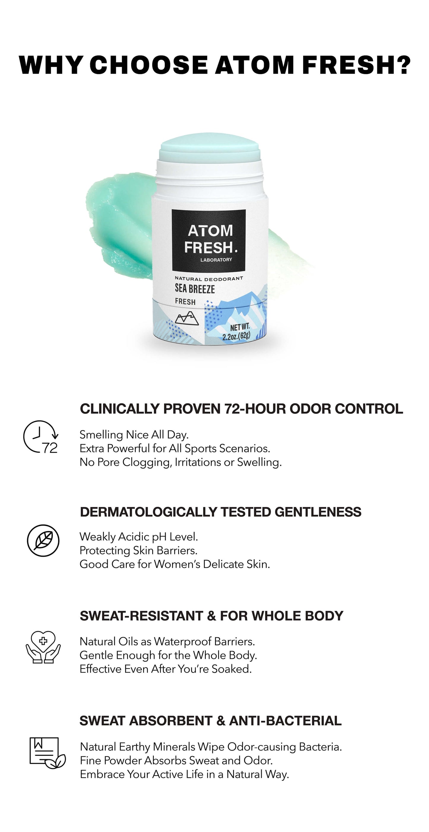 Atom Fresh | Gentle & Effective Natural Deo