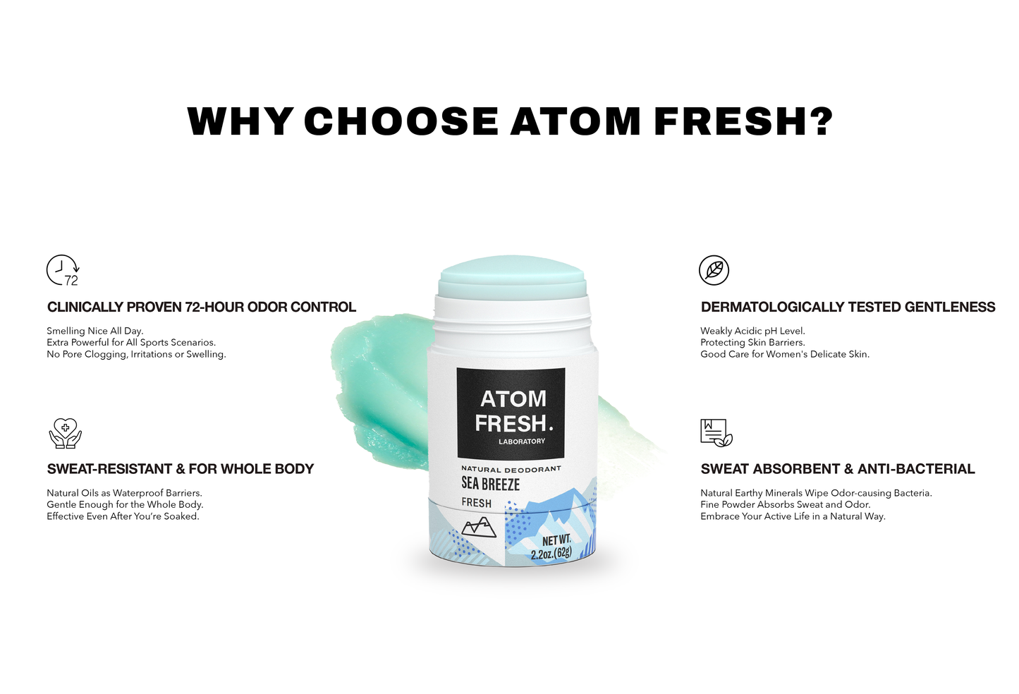 Atom Fresh | Gentle & Effective Natural Deo